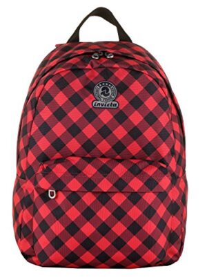 Zaino Roundast Invicta Plaid Rosso 25 Lt Scuola E Tempo Libero 0