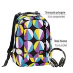 2 In 1 Zaino Reversibile Seven The Double Funny Giallo Viola Azzurro Cuffie Stereo Con Grafica Abbinata Incluse 0 3