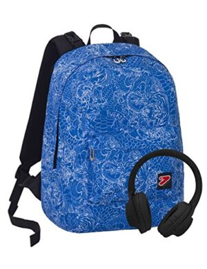Zaino Reversibile The Double Whiz Blu 29 Lt 2in1 Con Cuffie Stereo Scuola Tempo Libero 0