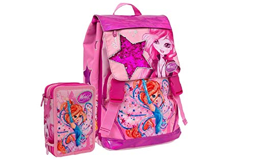 Schoolpack Zaino Scuola Winx Club Bloom Estensibile Astuccio Completo 3 Zip 0