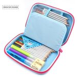 Astuccio Con Grazioso Unicorno In Rilievo Con Parte Superiore Rigida Per Bambini Grande Per Matite Penne E Cancelleria Con Compartimenti Multipli Anche Per Cosmetici Per Bambine Light Blue 0 5