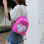 Demiawaking Zaino Con Paillettes Glitterati Zainetto Glitter Carino Bambina Zaino Da Viaggio Casual Borsa Da Scuola Per Bambina Ragazze Rosa Rossa 0 1