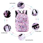 Evbea Zaino Unicorno Per Ragazze Adolescenti Scuola Zipper Tela Zaino Donna Uomo Zainetto Zaini Scolastici Cartelle Zainetti Astuccio Backpack Viaggio Con Portachiavi Rosa Portachiavi 0 1
