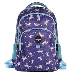 Fringoo Zaino Per La Scuola Con Vari Scomparti Zaini Scolastici Impermeabili Per Ragazzo Ragazza E Bambini Ci Entra Un Computer Portatile Da 17 Pollici 44x29x21cm Cielo Stellato Con Unicorni 0