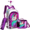 Htgroce Zaino Per Bambina Zaino Magico Reversibile Con Paillettes Borsa Per Ragazzi Ragazzi Borsa Da Scuola Zaino Per Bambini Zaino Con Ruote Zaino Da Scuola Con Pranzo Scatola Unicorno Viola 0