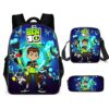 Hxa 16 Pollici Zaino Per Bambini 3 In 1 Ben 10 Stampato Zaini Borsa A Tracolla Astuccio Borse Per Laptop Resistente Allacqua Poliestere Daypack Per Scuola E Gita 0