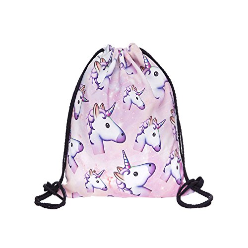 Hellathund Fashion Colorato Cute Happy 3d Stampato Coulisse Zaino 381 X 279 Cm Unicorn 0