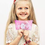 Intvn Zaino Unicorno 2 Pezzi Zaino Con Coulisse Per Regalo Unicorno Per Ragazze Include Borsa Trucco Per Bomboniere Unicorno Rosa 0 1