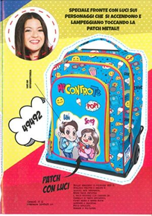 Me Contro Te Trolley Zaino Unisex Con Luci Omaggio Fischietto Penna Glitterata Segnalibro 0