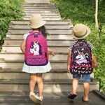 Meisohua Unicorno Zaino Scuola Elementare Impermeabile Zaini Bambino Sacchetti Di Scuola Per Ragazze Leggero Campeggio Borse Casual Daypacks Per Adolescenti Studenti 3 Pezzi Rosa Rossa 0 5