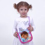 Perletti Borsa Tracolla Bambina Con Stampa Della Dottoressa Peluche Pratica Borsetta Messenger Con Patella Frontale Tracollina Regolabile Viola E Azzurra Da Viaggio E Tempo Libero 16x16x4 Cm 0 0