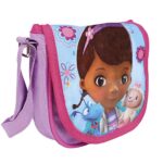 Perletti Borsa Tracolla Bambina Con Stampa Della Dottoressa Peluche Pratica Borsetta Messenger Con Patella Frontale Tracollina Regolabile Viola E Azzurra Da Viaggio E Tempo Libero 16x16x4 Cm 0