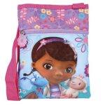Perletti Borsetta Tracolla Dottoressa Peluche Da Bambina Pratica Tracollina Messenger Con Dottie Draghetto E Bianchina Borsa Piatta Colorata Fucsia Rosa Per Asilo E Tempo Libero 21x18 Cm 0