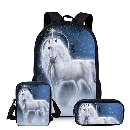 Sacchetto Di Scuola Creativo 3 Pezziset Set Di Sacchetti Di Scuola Di Unicorno Per Bambini Ragazzi Ragazze Zaini Scolastici Borsa A Spalla Zaino Per Bambini Cartella Cartella I 0