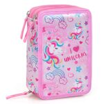 Unicorno Jr301201 Astuccio Triplo Riempito 44 Accessori Scuola 20 Centimetri 0 0