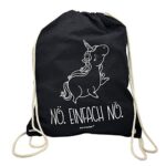 Unicorno Sacca Noe Semplice Noe Dv 237 In Nero Unicorn Hipster Custodia Sacchetto Sport Gymbag Zaino Borsa Iuta Cotone Stampa Tessile Lavabile Idea Regalo Print 0