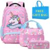 Zaino Ragazza Zaino Unicorno Bambina Zaini Scolastico Elementari Bambini Girls Backpack Set Per La Scuola Borsa Per Ragazze Zainetto 0