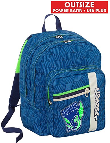 Zaino Scuola Outsize Seven Rebel Boy Blu 33 Lt Power Bank Integrato 0 Zaino Scuola Outsize Seven Rebel Boy Blu 33 Lt Power Bank Integrato 0