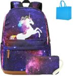 Zaino Unicorno Bambina Scuola Borsa Galaxy Zaini Ragazze Adolescenti Bambino Zainetti Bambini Zainetto Zaino Leggero Con Penna Astuccio Porpora Porpora 0