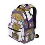 Zaino Zaini Romantico Coppia Di Unicorni Studente Zaino Grande Per Ragazze Bambini Elementare Zaino Borsa A Tracolla Bookbag 0 1