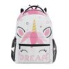 Zaino Moderno Della Scuola Del Fronte Di Unicorno Per La Borsa Di Viaggio Del Sacchetto Di Viaggio Dei Bambini Delle Ragazze Dei Ragazzi 0