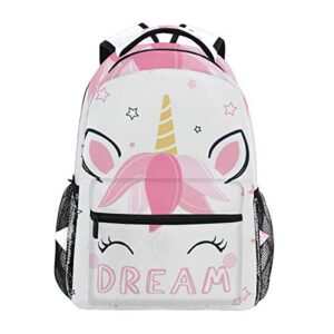 Zaino Moderno Della Scuola Del Fronte Di Unicorno Per La Borsa Di Viaggio Del Sacchetto Di Viaggio Dei Bambini Delle Ragazze Dei Ragazzi 0