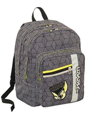 Zaino Scuola Outsize Seven Rebel Boy Nero 33 Lt Power Bank Integrato 0