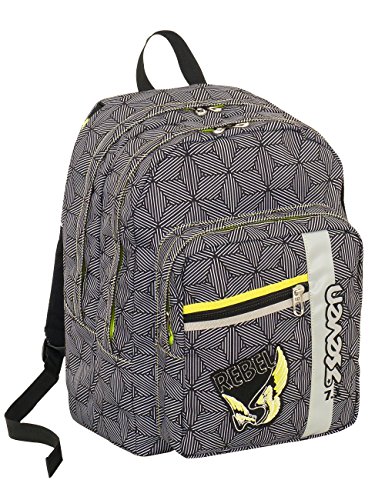 Zaino Scuola Outsize Seven Rebel Boy Nero 33 Lt Power Bank Integrato 0