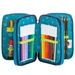 Astuccio Seven 3 Zip Sj Gang Boy Completo Azzurro Arancio Verde Fun No Stop 0 0