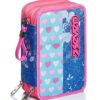 Astuccio 3 Scomparti Seven Flying Dreams Blu Completo Di Matite Penne Pennarelli 0