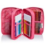 Astuccio 3 Scomparti Seven Flying Dreams Blu Completo Di Matite Penne Pennarelli 0 2