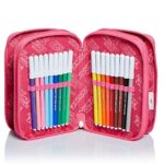 Astuccio 3 Scomparti Seven Flying Dreams Blu Completo Di Matite Penne Pennarelli 0 4