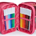 Astuccio 3 Scomparti Seven Iridescent Nero Completo Di Matite Penne Pennarelli 0 0