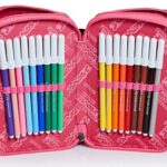 Astuccio 3 Scomparti Seven Iridescent Nero Completo Di Matite Penne Pennarelli 0 2