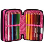 Astuccio 3 Zip Seven Nymfe Azzurro Con Materiale Scolastico 18 Pennarelli Giotto Turbo Color 18 Matite Giotto Laccato 0 3