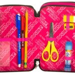 Astuccio 3 Zip Seven Shiny Girl Bianco Con Materiale Scolastico 18 Pennarelli Giotto Turbo Color 18 Matite Giotto Laccato 0 0