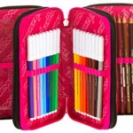 Astuccio 3 Zip Seven Shiny Girl Bianco Con Materiale Scolastico 18 Pennarelli Giotto Turbo Color 18 Matite Giotto Laccato 0 3