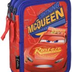 Disney Cars Saetta Mcqueen Astuccio Triplo 3 Scomparti Pennarelli Pastelli Accessori Scuola 42 Pezzi Poliestere Multicolore Giotto Cars 0