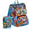 Schoolpack Zaino Scuola Seven Sj Gang Animal Boy Blu Estensibile Astuccio 3 Zip Completo 0
