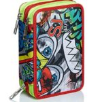 Schoolpack Zaino Seven Sj Gang Facce Boy Verde Estensibile Astuccio 3 Zip 0 3