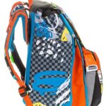 Zaino Schoolpack Seven High Tech Sj Gang Boy Arancio Grigio Con Pattine Sfogliabili Astuccio Quick Case Completo Football 0 2
