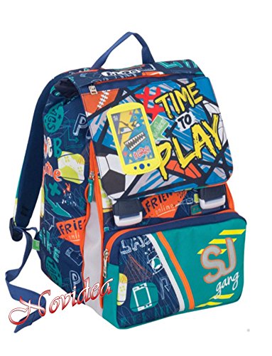 Zaino Sj Gang Boy Sdoppiabile Estensibile Blu Con Flip System E Cards 0