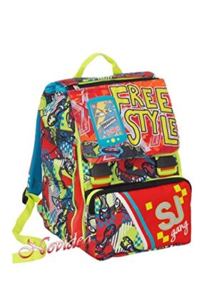Zaino Sj Gang Boy Sdoppiabile Estensibile Rosso Con Flip System E Cards 0