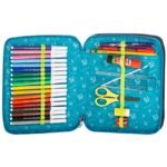 Astuccio Scuola Seven Maxi Sj Boy 2 Scomparti Blu Pennarelli Matite Gomma Ecc 0 0