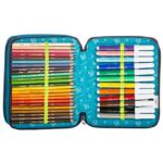 Astuccio Scuola Seven Maxi Sj Boy 2 Scomparti Blu Pennarelli Matite Gomma Ecc 0 2