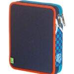 Astuccio Scuola Seven Maxi Sj Boy 2 Scomparti Blu Pennarelli Matite Gomma Ecc 0 3