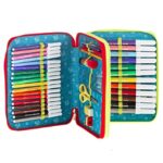 Astuccio Scuola Seven Maxi Sj Boy 2 Scomparti Rosso Pennarelli Matite Gomma Ecc 0 0