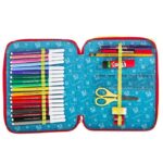 Astuccio Scuola Seven Maxi Sj Boy 2 Scomparti Rosso Pennarelli Matite Gomma Ecc 0 1