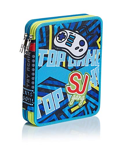 Astuccio Maxi 2 Zip Sj Gang Play Again Blu 0