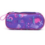 Bustina Ovale Seven Iridescent Lilla Con Organizer Interno Porta Penne 0 1